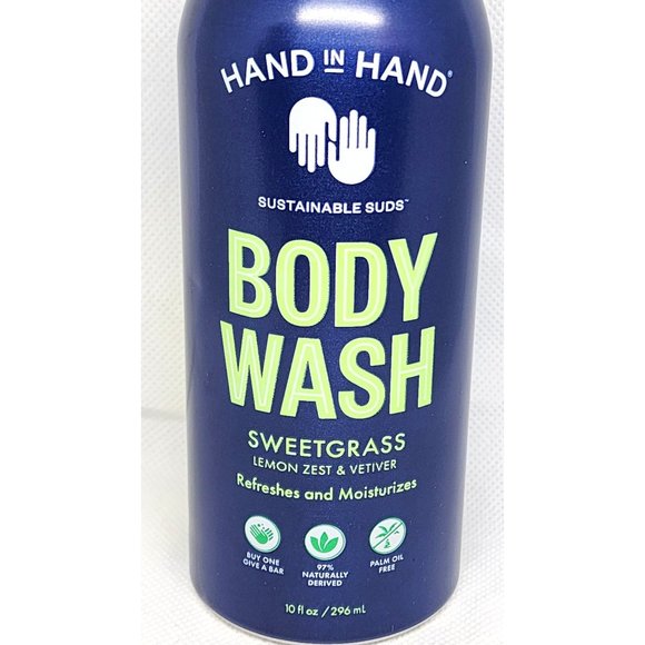 Hand In Hand Sustainable Suds Sweetgrass Lemon Zest & Vetiver Body Wash - Picture 2 of 8
